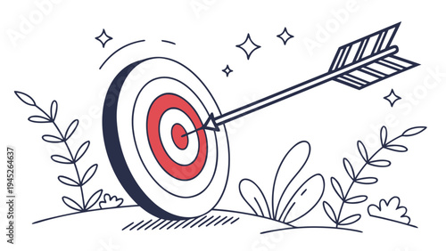 Business target goal achievement vector illustration