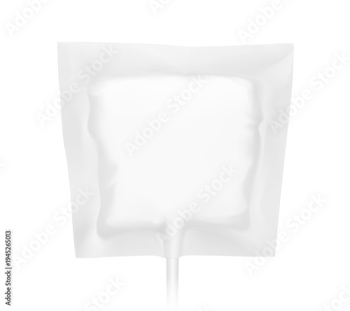 A lollipop hard candy in packaging mockup. Vector illustration isolated on white background. Ready for your design. EPS10.	