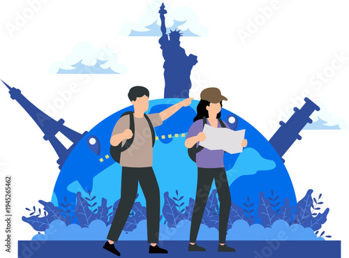 International tourist illustration