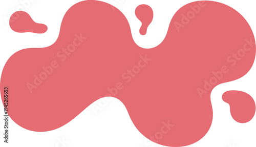 Pink liquid blob forms an abstract flowing splash shape.