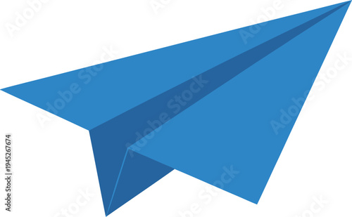 Blue paper airplane flies across the frame indicating communication.