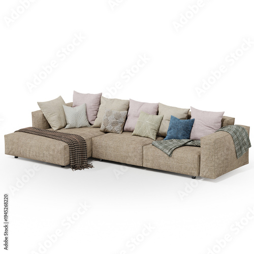 sofa with pillows