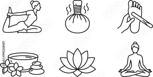 Set of Thai Spa icons