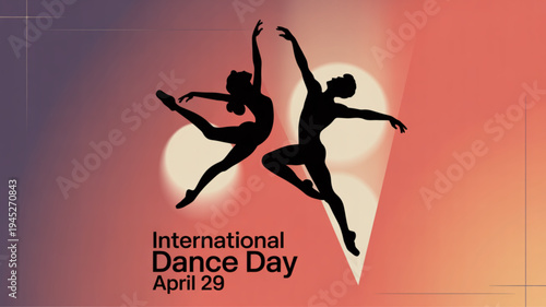 Dancers celebrate international dance day on april 29 with dynamic movements and joyful expression in a vibrant background