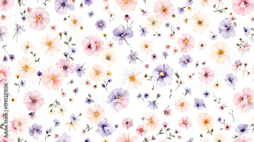 Tender garden blossoms creating a beautiful border for invitation cards