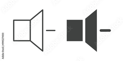 Sound min volume Icon. Line and glyph solid icon 