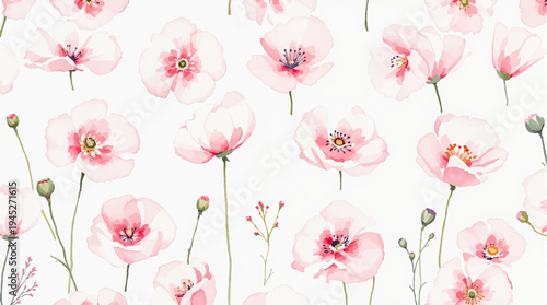 Delicate watercolor petals accenting a peaceful blank page for artistic stationery