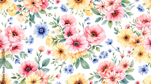 Graceful watercolor wildflowers accenting a simple background for creative card designs