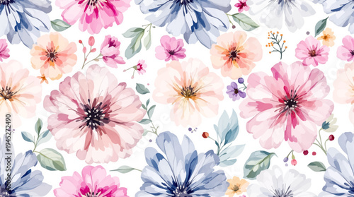 Soft watercolor blossoms framing a peaceful blank canvas for heartfelt notes and creative messages