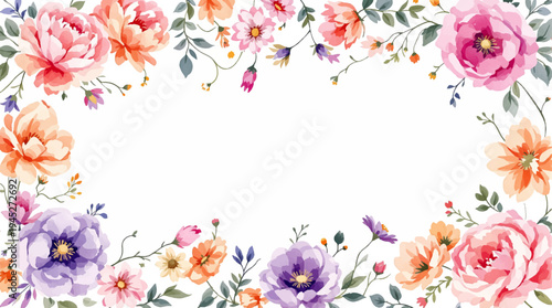 A Wildflower Symphony Painted In Warm Pastels And Spring Colors