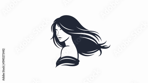Silhouette of a woman with flowing hair