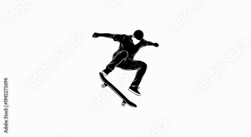 Silhouetted skateboarder performing an aerial trick