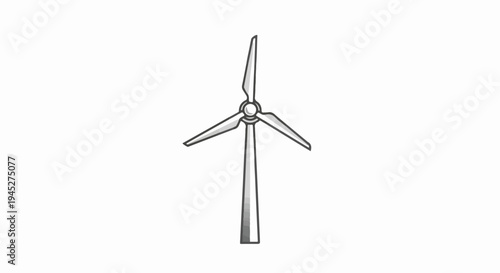 Stylized illustration of a wind turbine with three blades on a white background