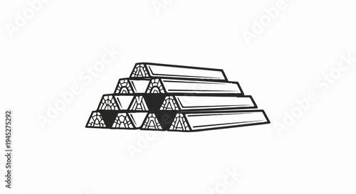 Stacked triangular bars with patterned interiors in a dark outline