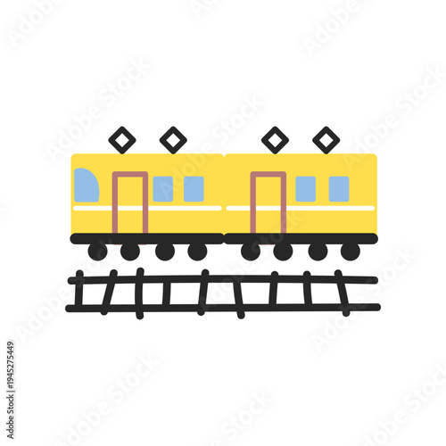 黄色い電車のイラスト