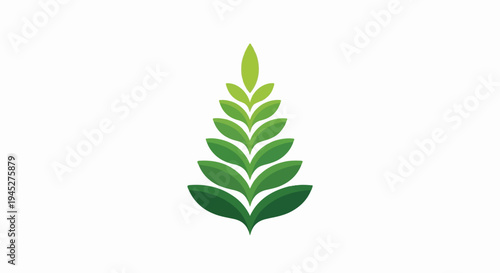Stylized green plant with gradient leaves, resembling a young tree