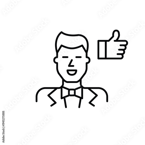 Tableau sur toile Groom and like symbol