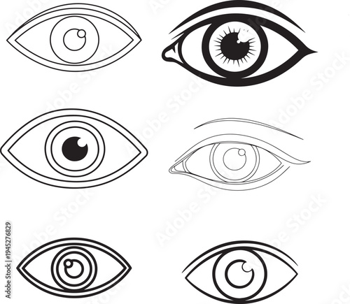  Modern Eye Logo Design Pack Outline Eye Symbols Vector