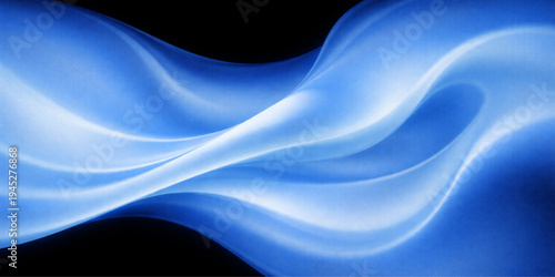 Abstract Fluid Blue: A mesmerizing dance of flowing azure ribbons against a deep, dark backdrop. Evokes a sense of calmness and tranquility.