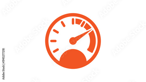 Performance gauge icon illustrates efficient speed, data.