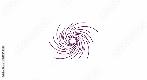 Swirling vortex of dark purple lines on a white background