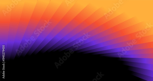 Vector trendy abstract creative minimalist print and composition with bright gradient colors and copy space for text - horizontal banner, design template for social media posts and stories