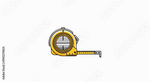 Yellow measuring tape with ruler markings