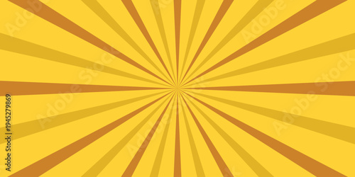 Bright Yellow and Orange Sunburst Radial Background with Retro Comic Book Style for Energetic and Vintage Designs