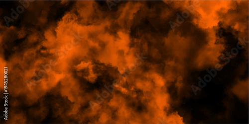 Fiery Orange Smoke Clouds Abstract Background Dynamic Wispy Texture Dark Backdrop Digital Art vector