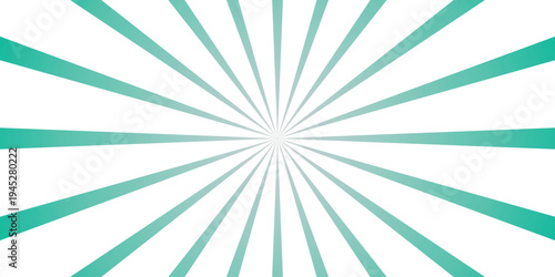 Teal Sunburst Rays Background with Gradient Effect and White Space for Text and Design Elements radial