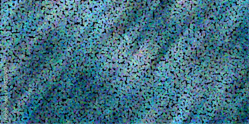 Vibrant Teal and Blue Stippled Pattern with Subtle Iridescent Highlights on Black Background for Festive and Abstract Designs
