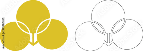 Yellow and black silhouettes of jungle leaf cluster