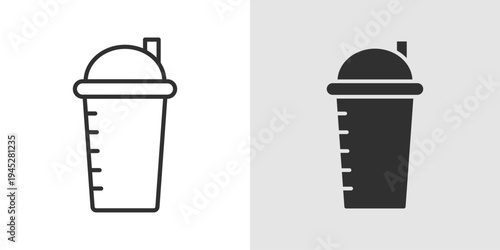 Protein Shake Icon representing fitness nutrition, muscle recovery, dietary supplements, post-workout nourishment, and healthy beverage consumption for active lifestyles.
