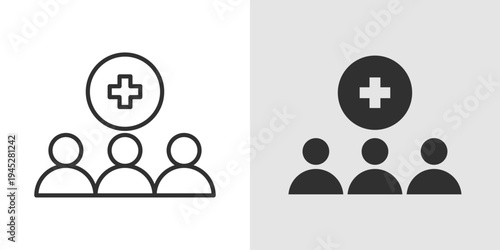 Public Health Icon representing community wellbeing, disease prevention, health awareness campaigns, healthcare programs, and initiatives to improve population health.