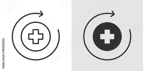 Recovery Icon representing healing, restoration, regaining strength, post-treatment improvement, and returning to optimal health and wellness.
