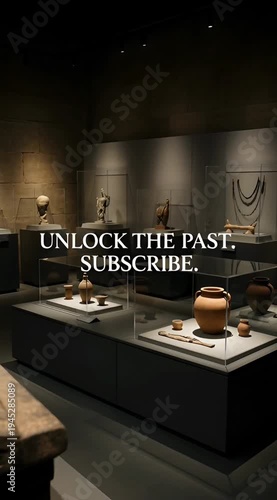 Sweeping Zoom Out From Ancient Tomb to Modern Museum Exhibit With Artifacts Outro