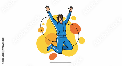 Athletic Man in Dynamic Illustration