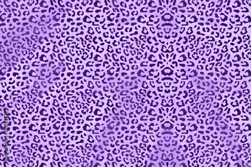 Vibrant purple leopard print pattern with dark spots, animal skin texture background