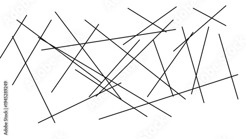 Geometric sharp straight lines intersecting in random angles on transparent grid backdrop