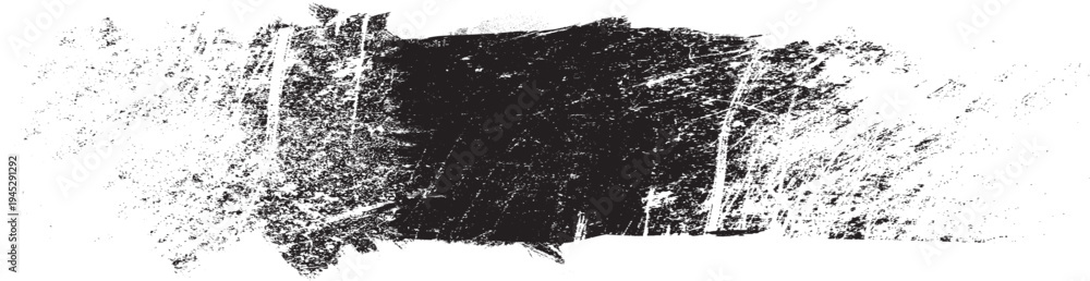 © miloje - Grunge brush stroke banner with rough edges - abstract paint stroke for typography overlay. Bold brush stroke strip for web header or cover design. Textured element for design template , social media.