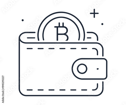 Bitcoin wallet graphic design element cryptocurrency logo isolated vector illustration
