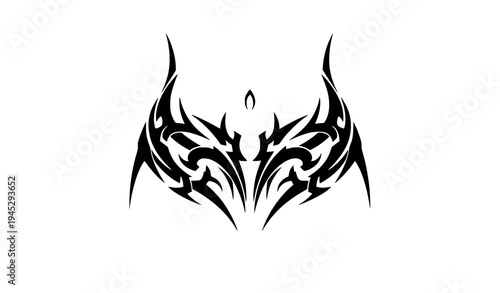 Tribal waist tattoo ornament black vector illustration abstract body art symbol isolated on white