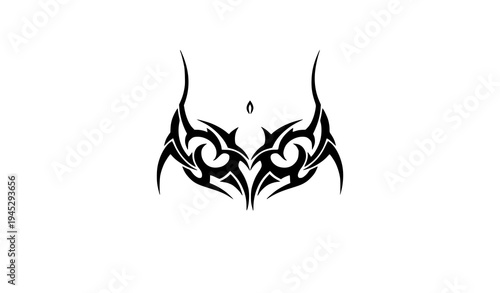 Tribal waist tattoo ornament black vector illustration abstract body art symbol isolated on white
