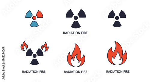 Radiation Fire Line art vector soft abstract modern illustration