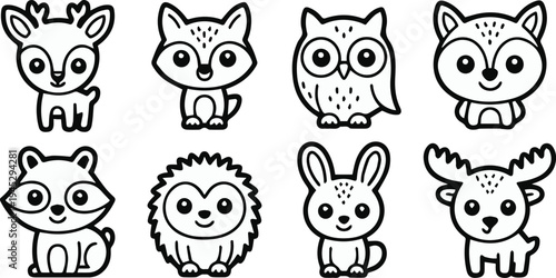 Woodland animal nursery wall art set