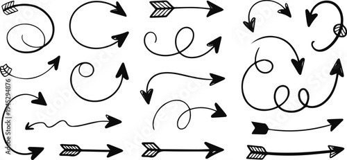 Navigation arrows and cursor direction symbols