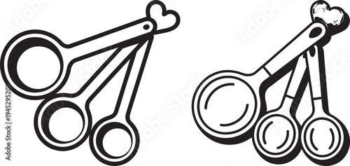 Measuring spoon set with heart handles: baking and cooking utensils with measuring spoons