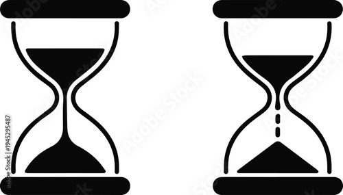 Sand clock icons for process status and progress cues