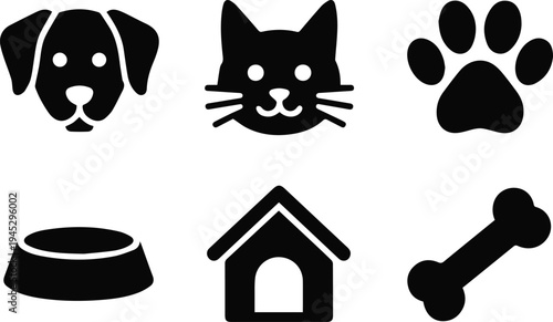 Veterinary clinic icons for signage and wayfinding