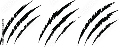 Claw marks for apparel print and fabric distress